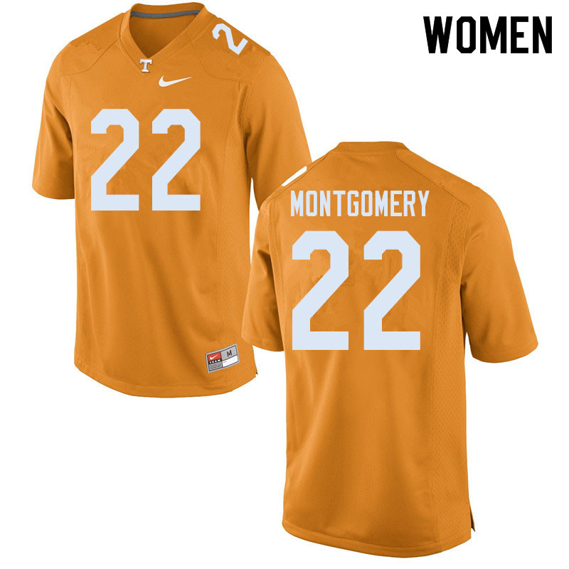 Women #22 Isaiah Montgomery Tennessee Volunteers College Football Jerseys Sale-Orange